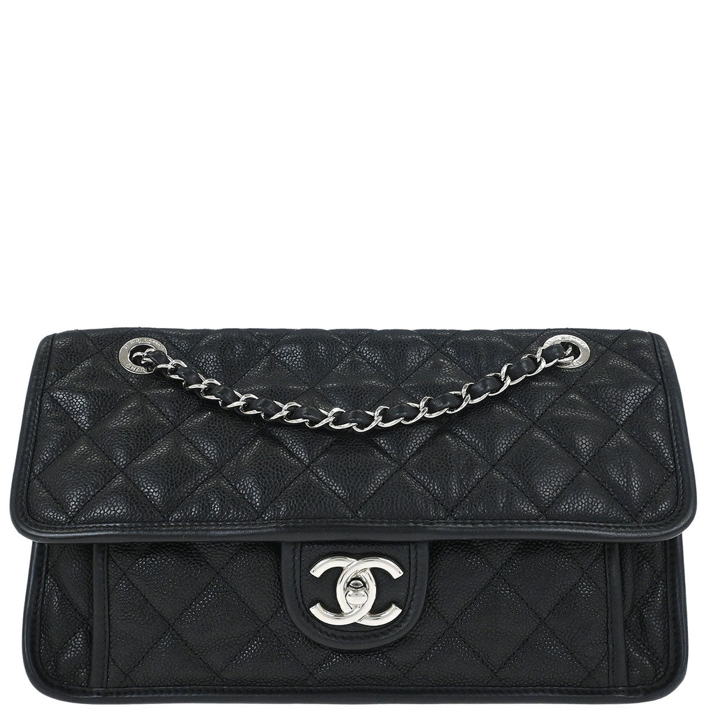 Chanel 2012-2013 Black Caviar French Riviera Shoulder Bag
