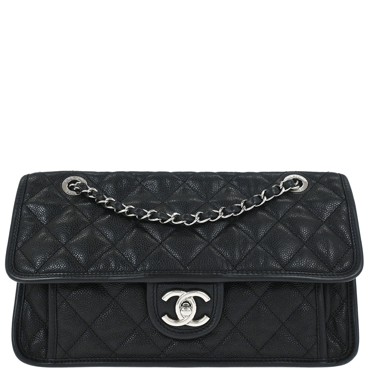 Chanel 2012-2013 Black Caviar French Riviera Shoulder Bag