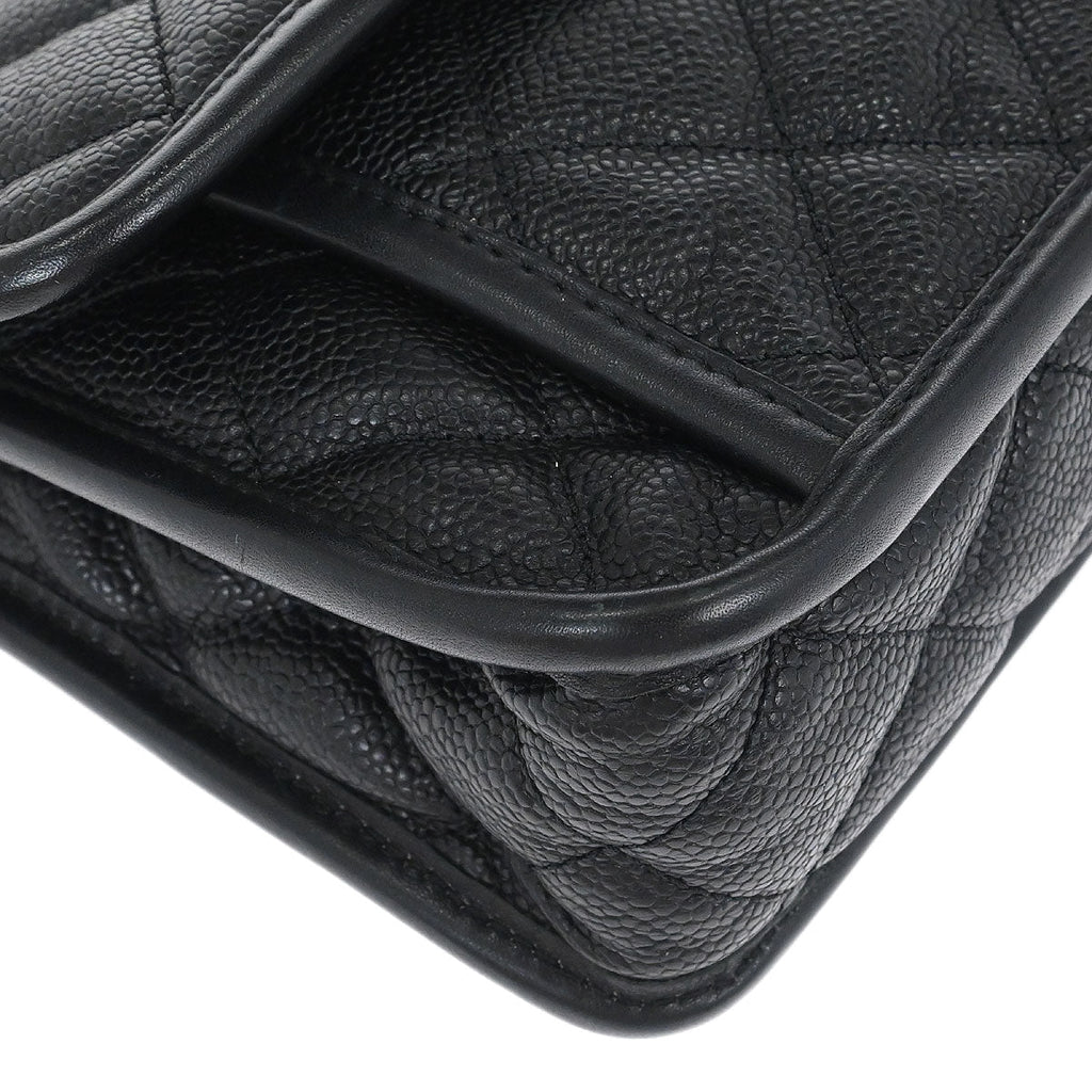 Chanel 2012-2013 Black Caviar French Riviera Shoulder Bag