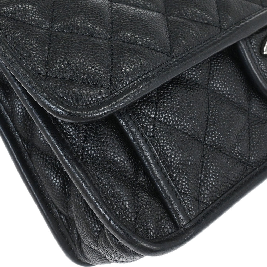 Chanel 2012-2013 Black Caviar French Riviera Shoulder Bag