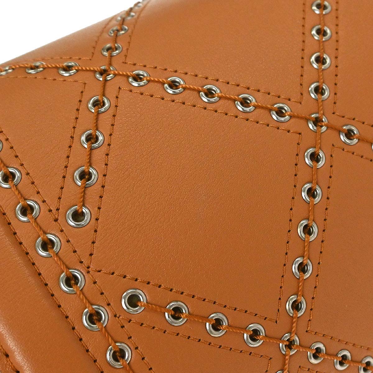 Chanel 2018 Brown Calfskin Coco Eyelets Round Flap Shoulder Bag