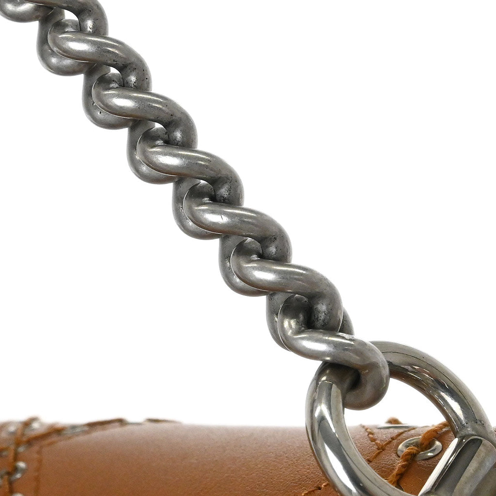 Chanel 2018 Brown Calfskin Coco Eyelets Round Flap Shoulder Bag