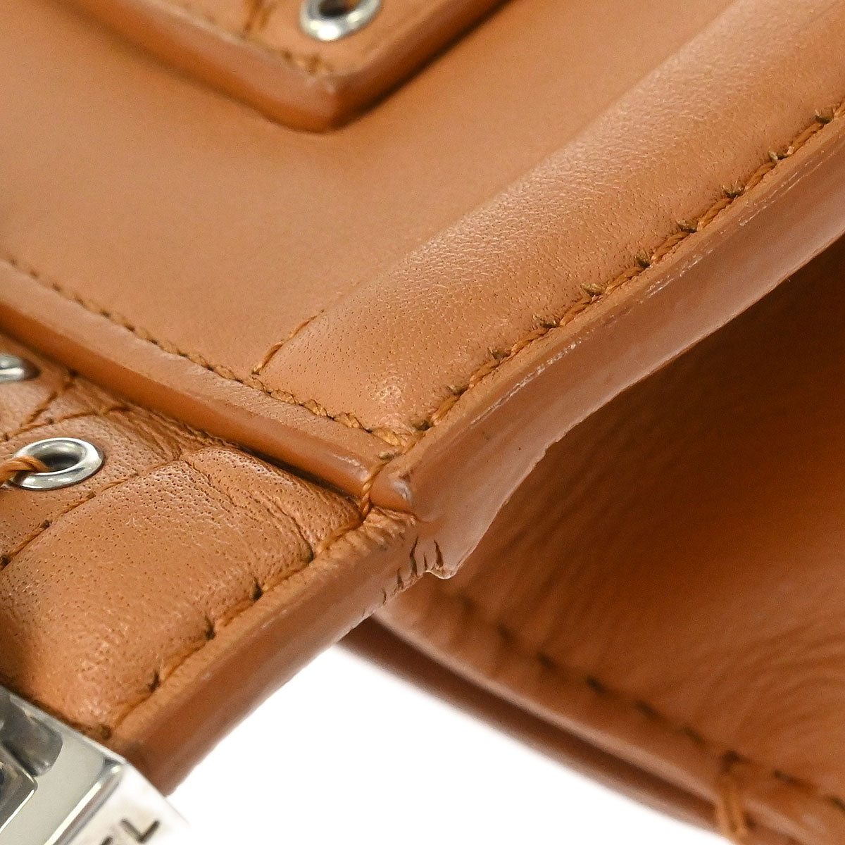 Chanel 2018 Brown Calfskin Coco Eyelets Round Flap Shoulder Bag