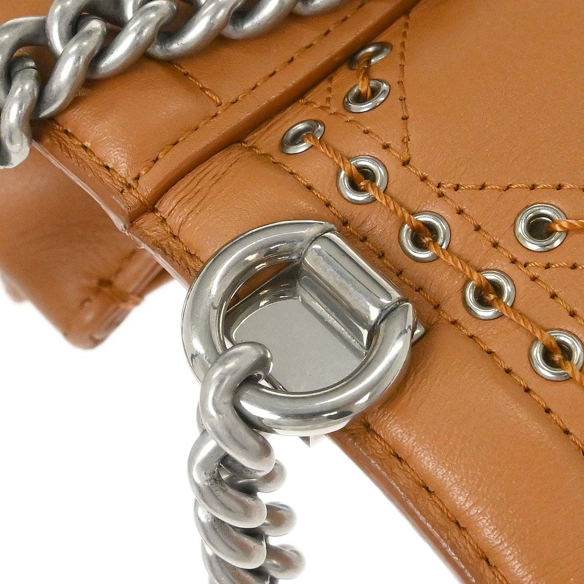 Chanel 2018 Brown Calfskin Coco Eyelets Round Flap Shoulder Bag