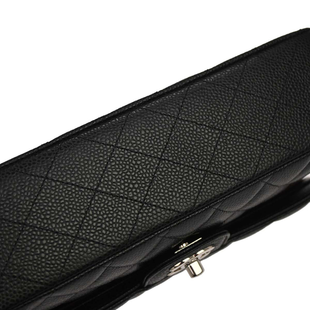 Chanel 2019 Black Caviar Medium Classic Double Flap Shoulder Bag