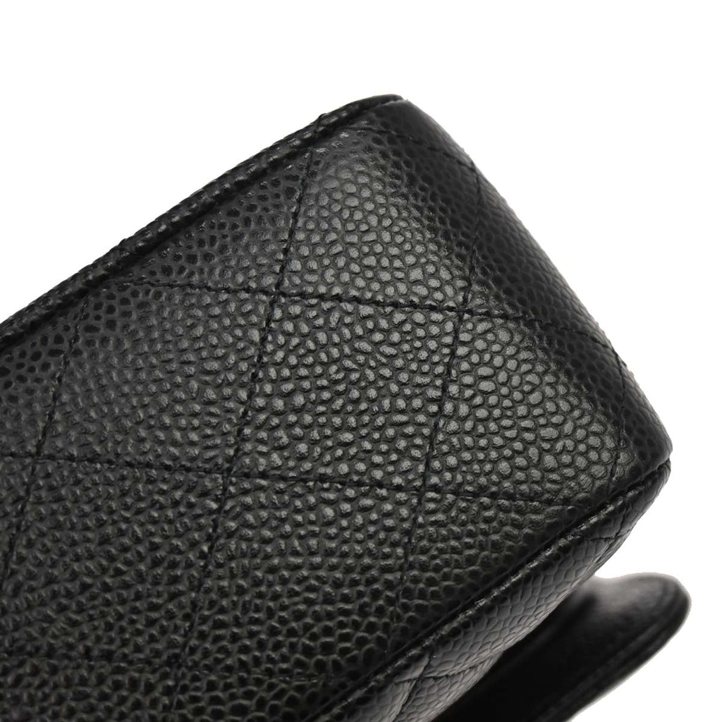 Chanel 2019 Black Caviar Medium Classic Double Flap Shoulder Bag