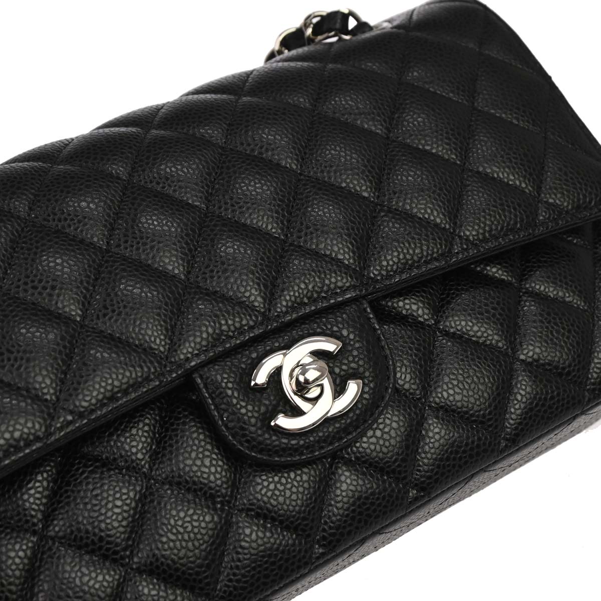 Chanel 2019 Black Caviar Medium Classic Double Flap Shoulder Bag