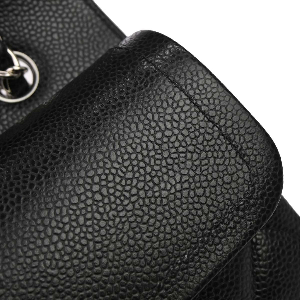 Chanel 2019 Black Caviar Medium Classic Double Flap Shoulder Bag