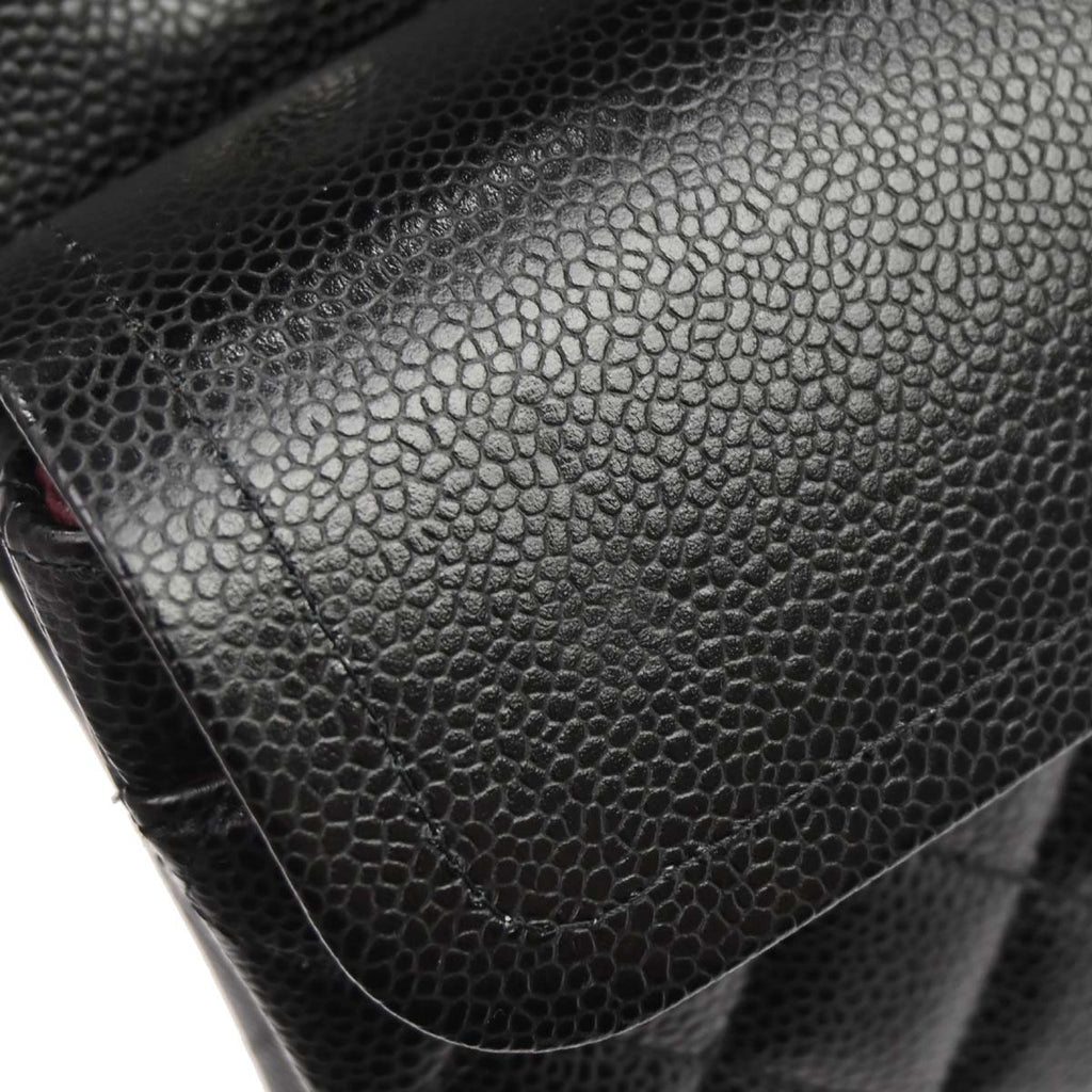 Chanel 2019 Black Caviar Medium Classic Double Flap Shoulder Bag