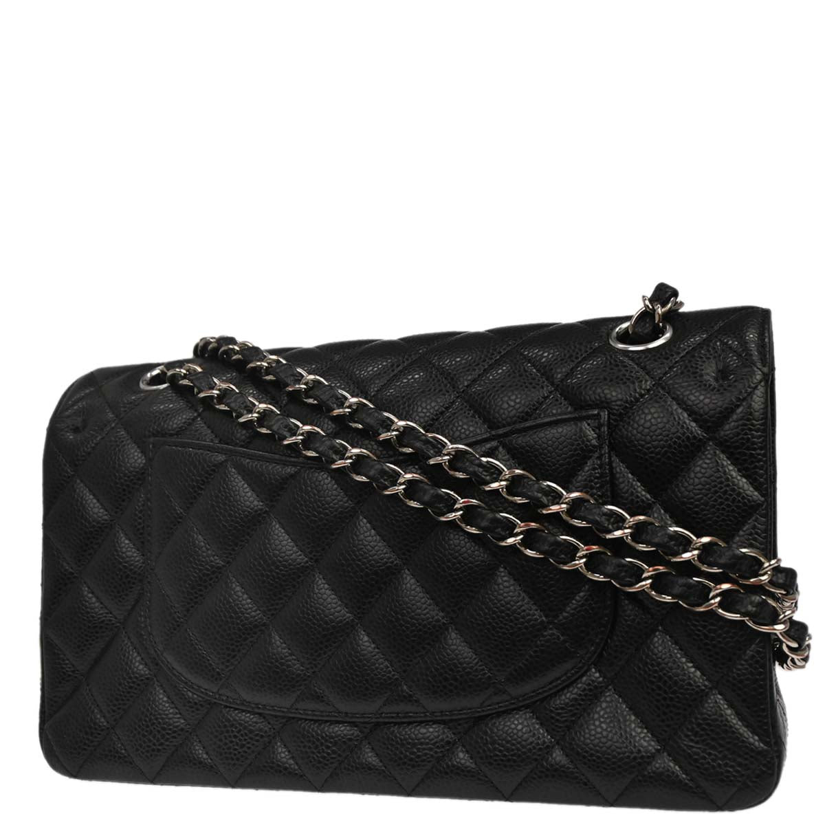 Chanel 2019 Black Caviar Medium Classic Double Flap Shoulder Bag
