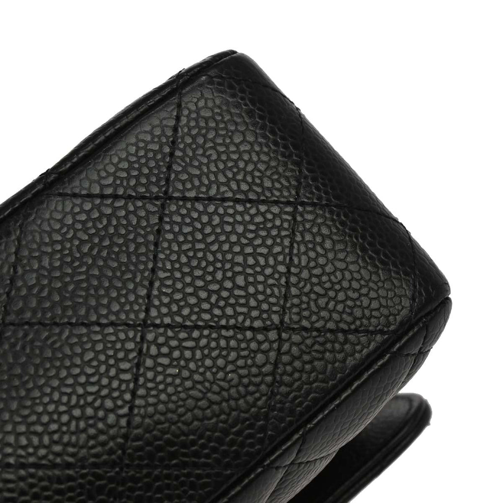 Chanel 2019 Black Caviar Medium Classic Double Flap Shoulder Bag