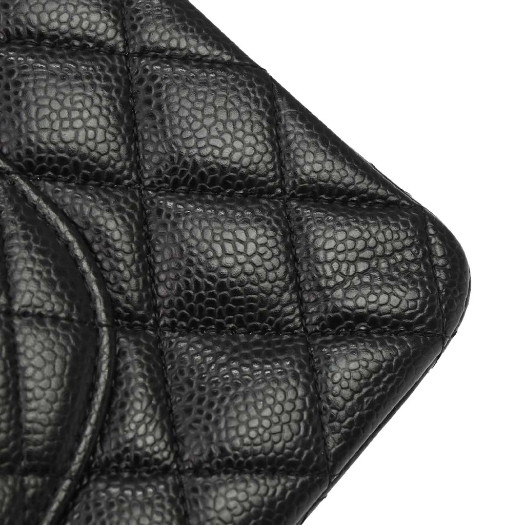Chanel 2019 Black Caviar Medium Classic Double Flap Shoulder Bag