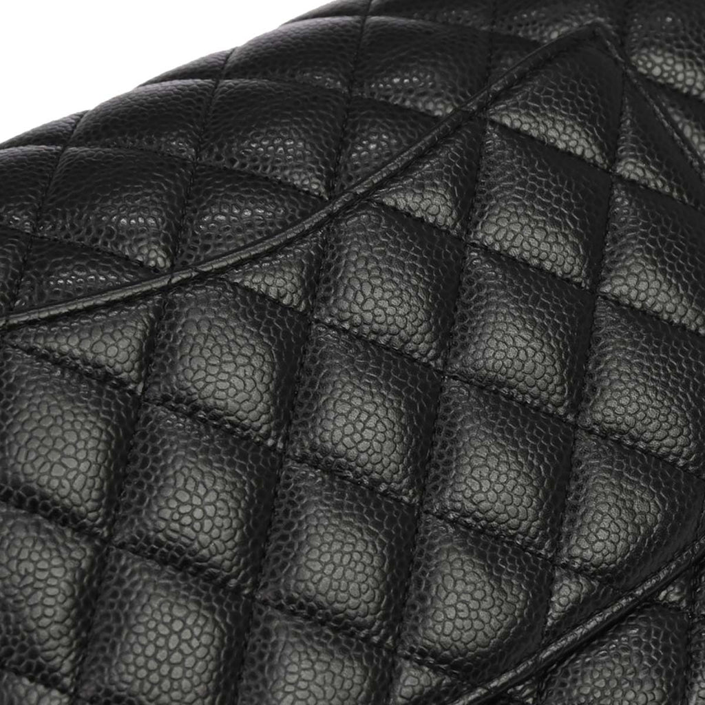 Chanel 2019 Black Caviar Medium Classic Double Flap Shoulder Bag