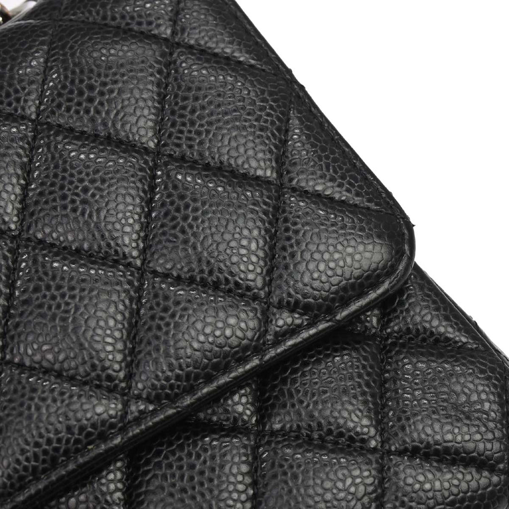 Chanel 2019 Black Caviar Medium Classic Double Flap Shoulder Bag