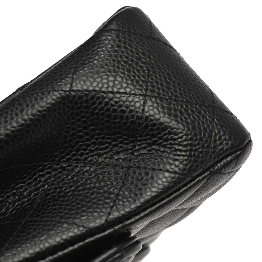 Chanel 2019 Black Caviar Medium Classic Double Flap Shoulder Bag