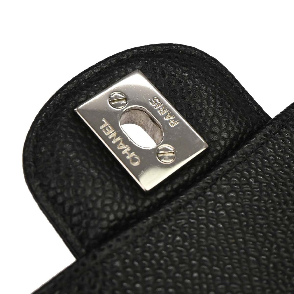 Chanel 2019 Black Caviar Medium Classic Double Flap Shoulder Bag