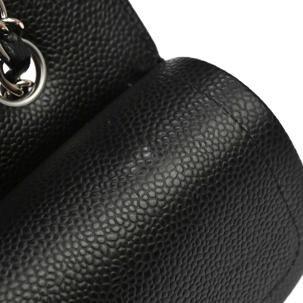 Chanel 2019 Black Caviar Medium Classic Double Flap Shoulder Bag