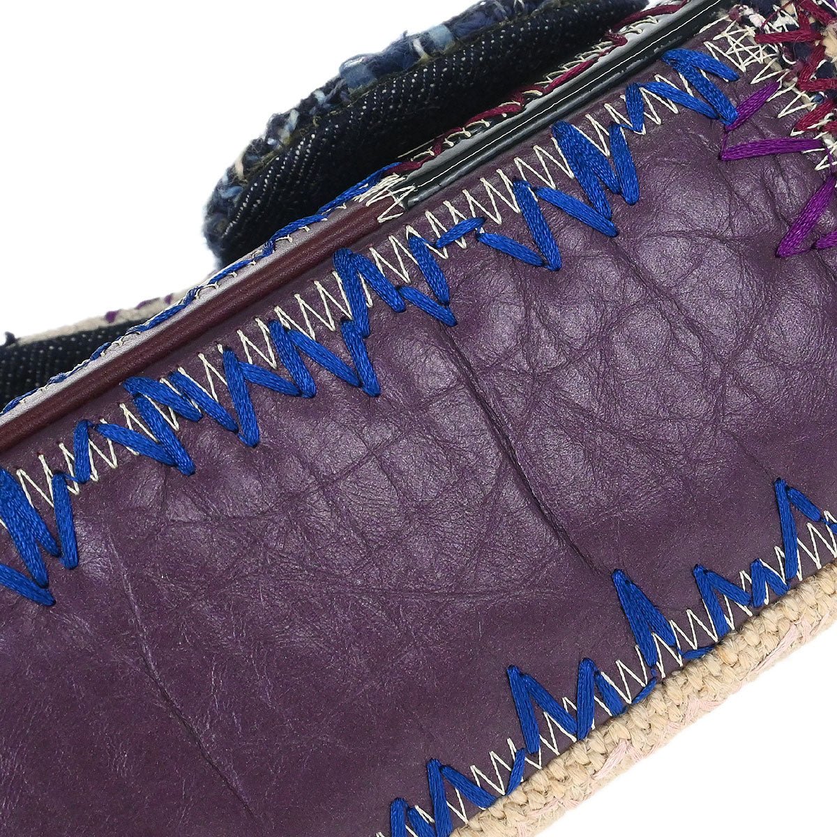 Chanel 2012 Navy Beige Tweed Patchwork Shoulder Bag