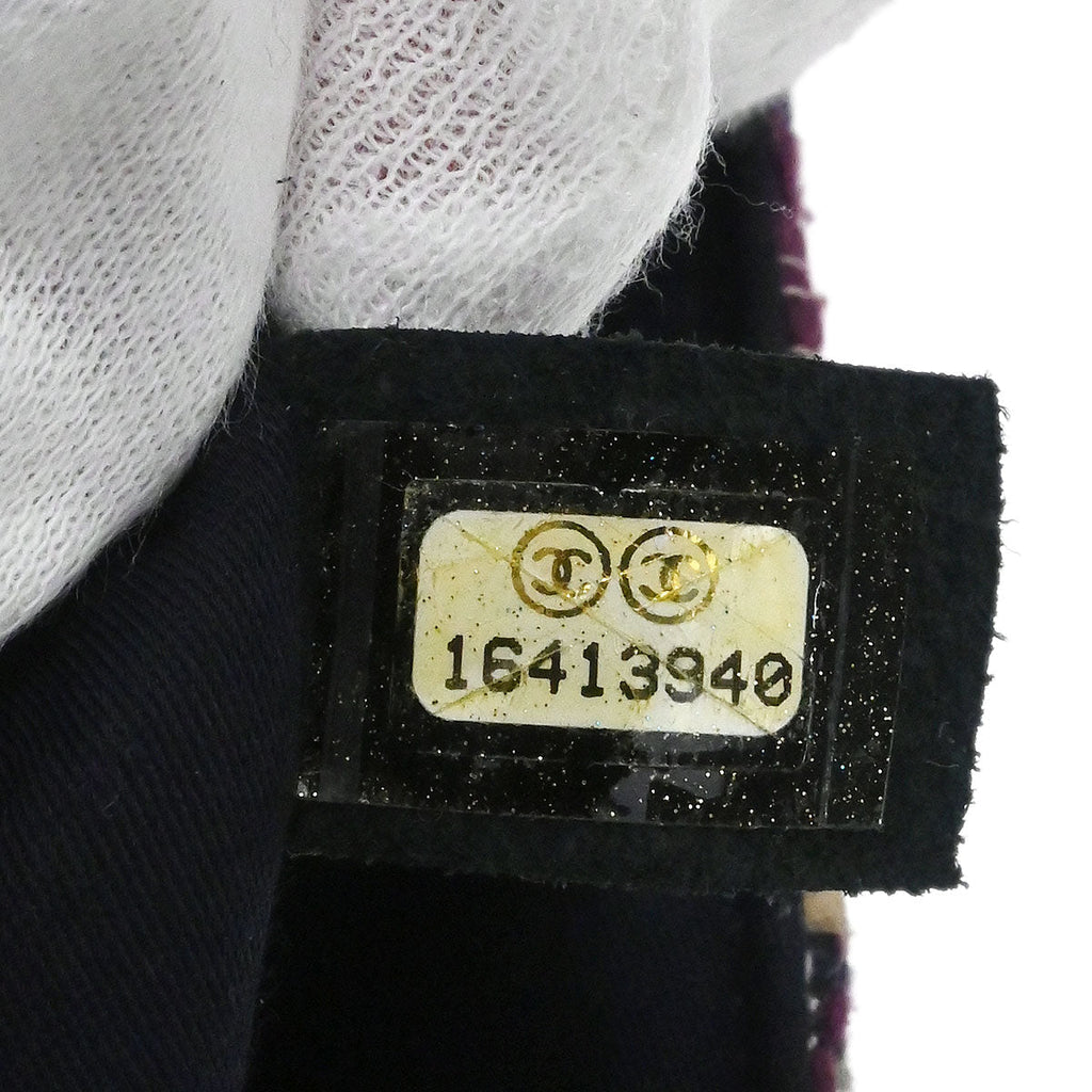 Chanel 2012 Navy Beige Tweed Patchwork Shoulder Bag