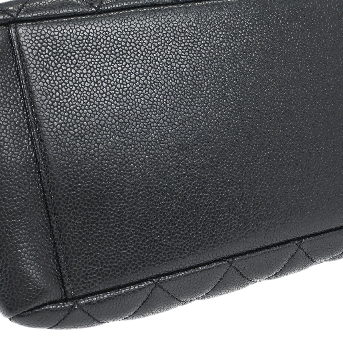Chanel 2014 Black Caviar Grand Shopping Tote GST Chain Handbag