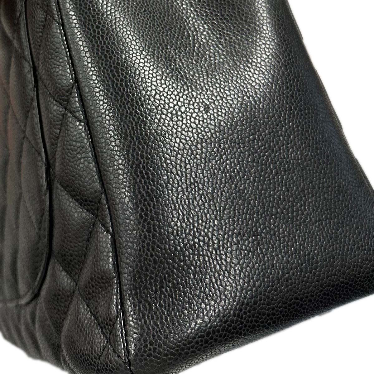 Chanel 2014 Black Caviar Grand Shopping Tote GST Chain Handbag