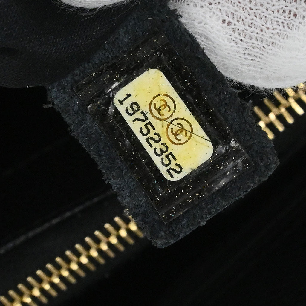 Chanel 2014 Black Caviar Grand Shopping Tote GST Chain Handbag