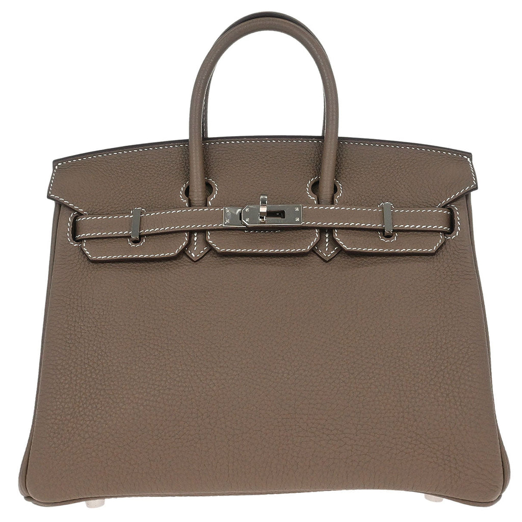 Hermes Etoupe Togo Birkin 25 Handbag