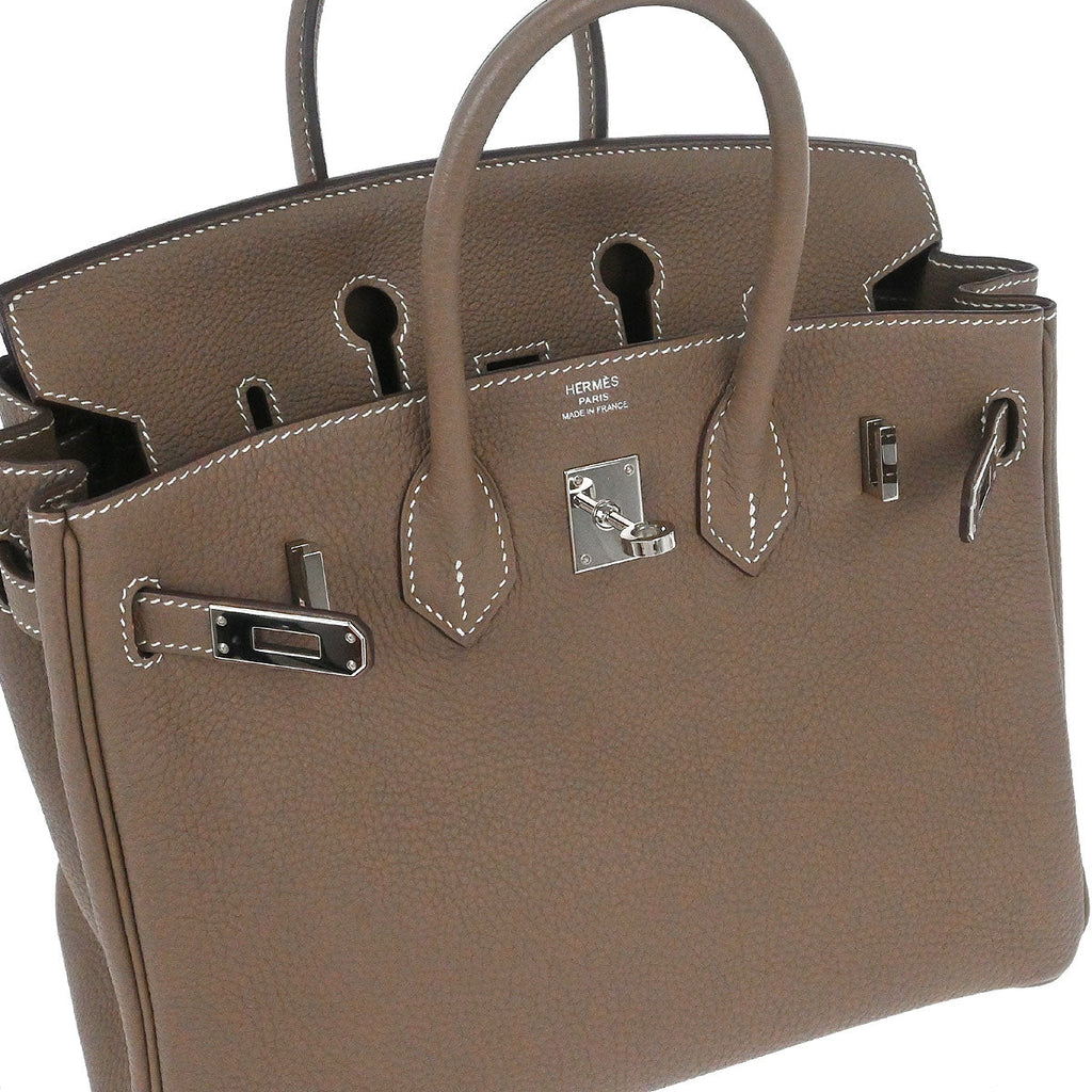 Hermes Etoupe Togo Birkin 25 Handbag