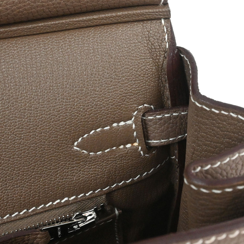 Hermes Etoupe Togo Birkin 25 Handbag