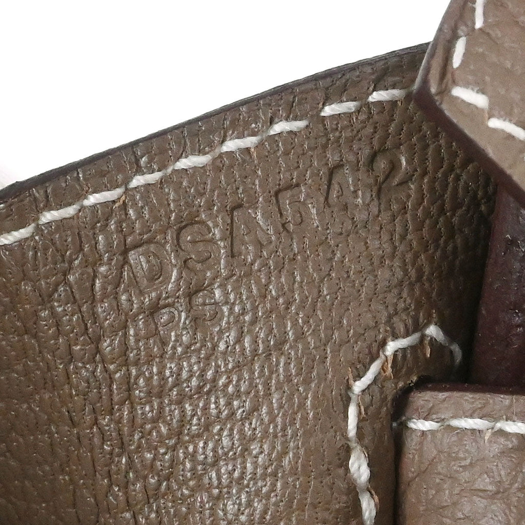 Hermes Etoupe Togo Birkin 25 Handbag