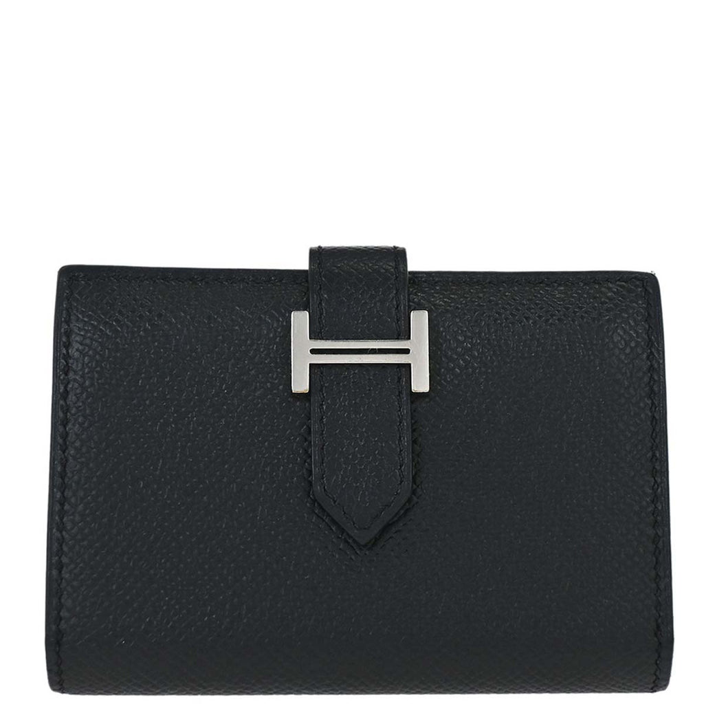 Hermes Black Epsom Bearn Cardholder