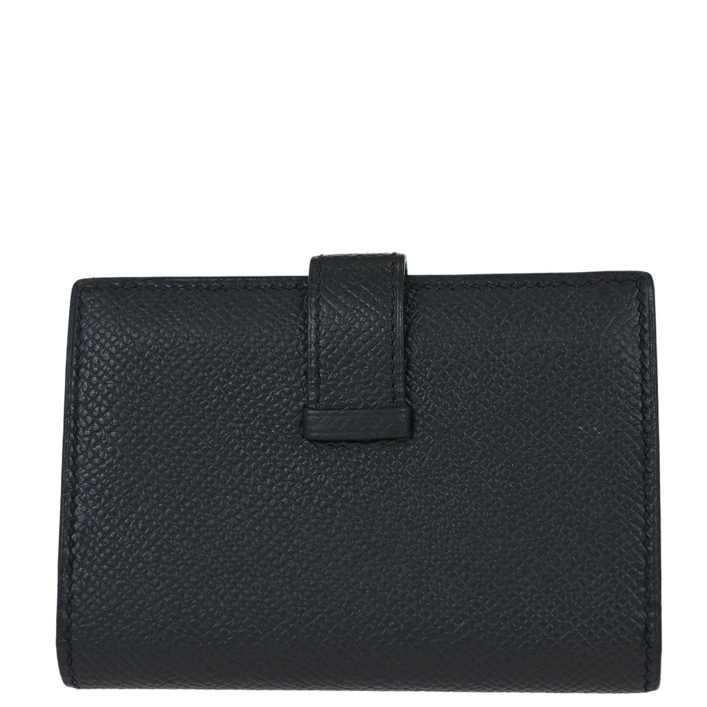 Hermes Black Epsom Bearn Cardholder