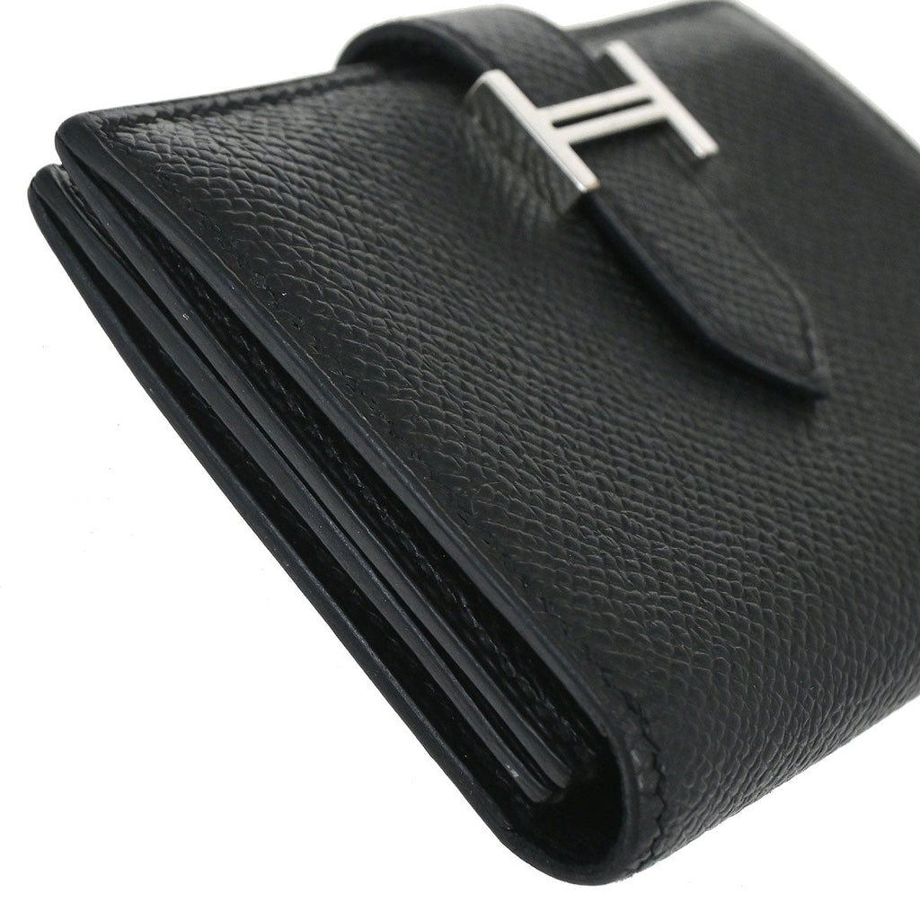 Hermes Black Epsom Bearn Cardholder