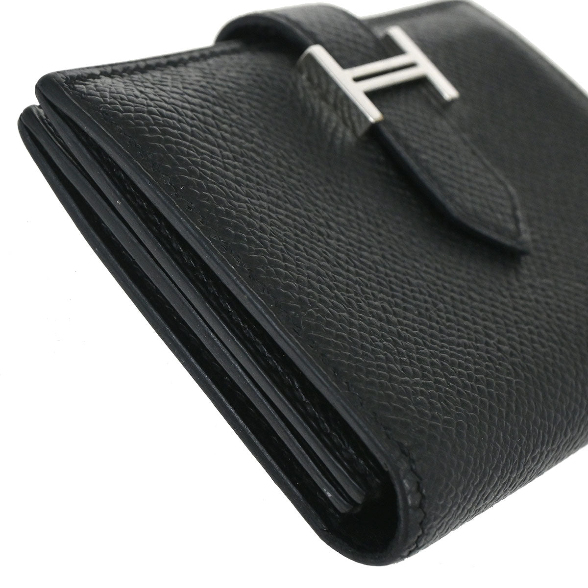 Hermes Black Epsom Bearn Cardholder