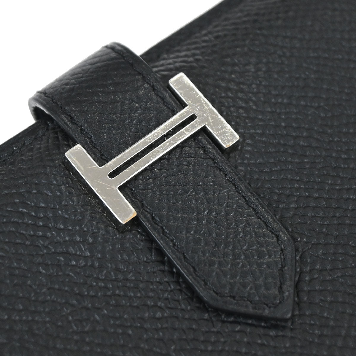 Hermes Black Epsom Bearn Cardholder