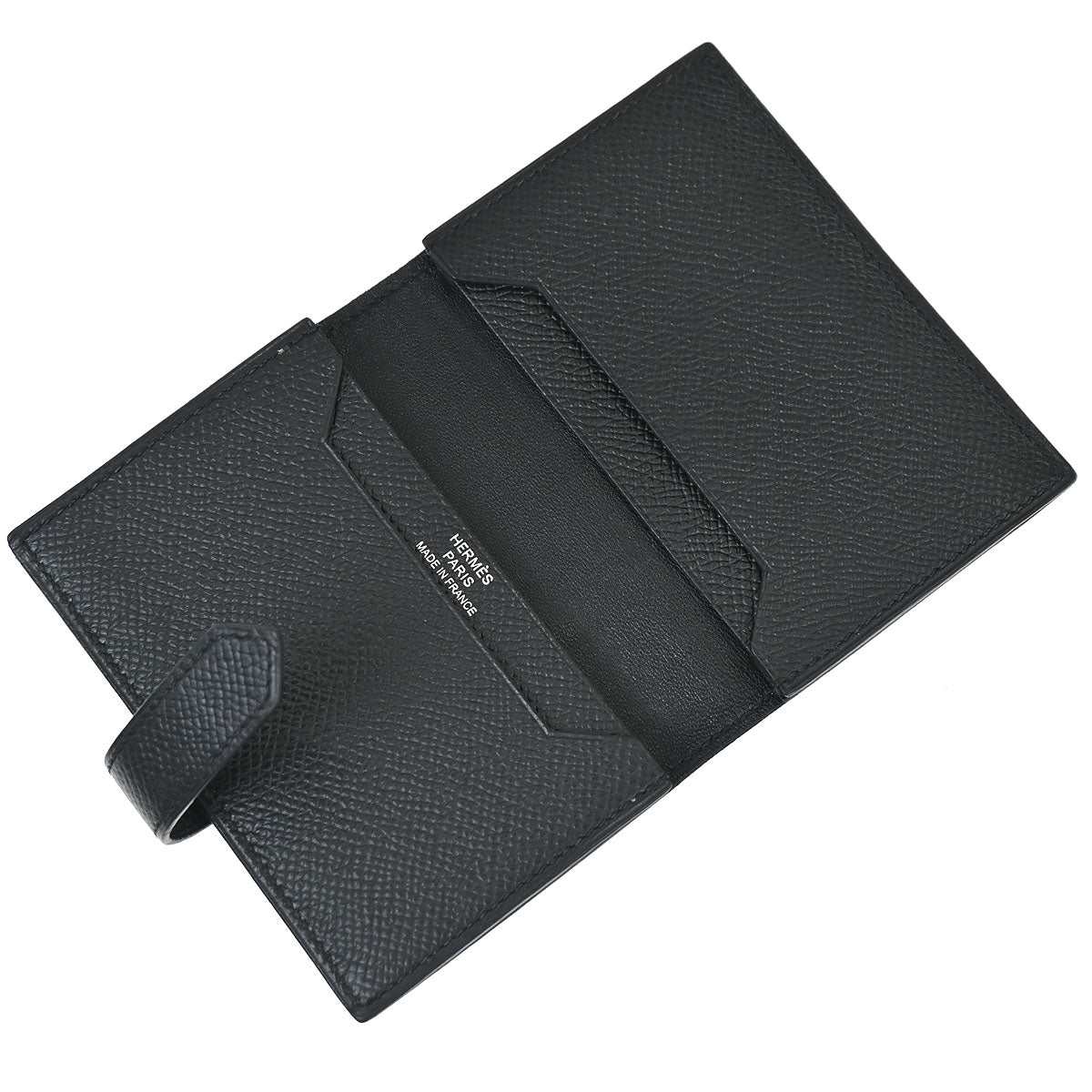 Hermes Black Epsom Bearn Cardholder