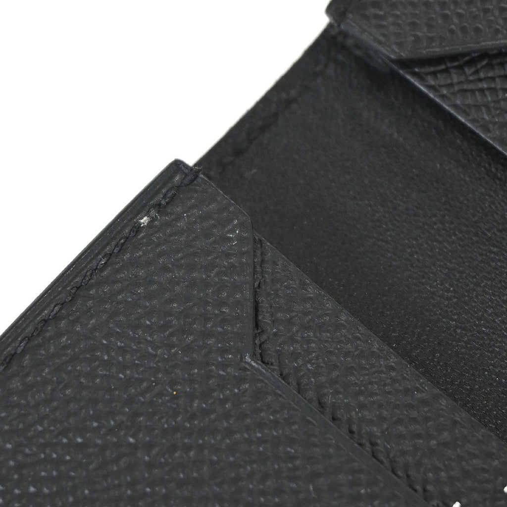 Hermes Black Epsom Bearn Cardholder