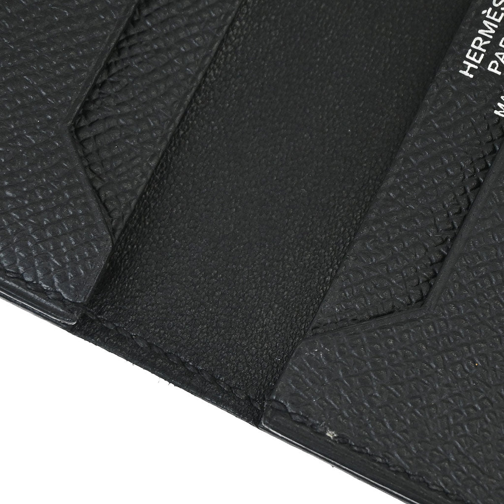 Hermes Black Epsom Bearn Cardholder