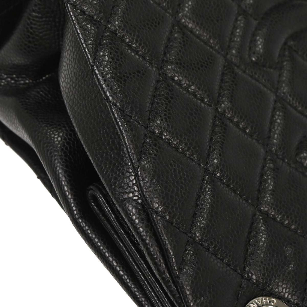 Chanel 2012-2013 Black Caviar Skin Chain Tote Bag