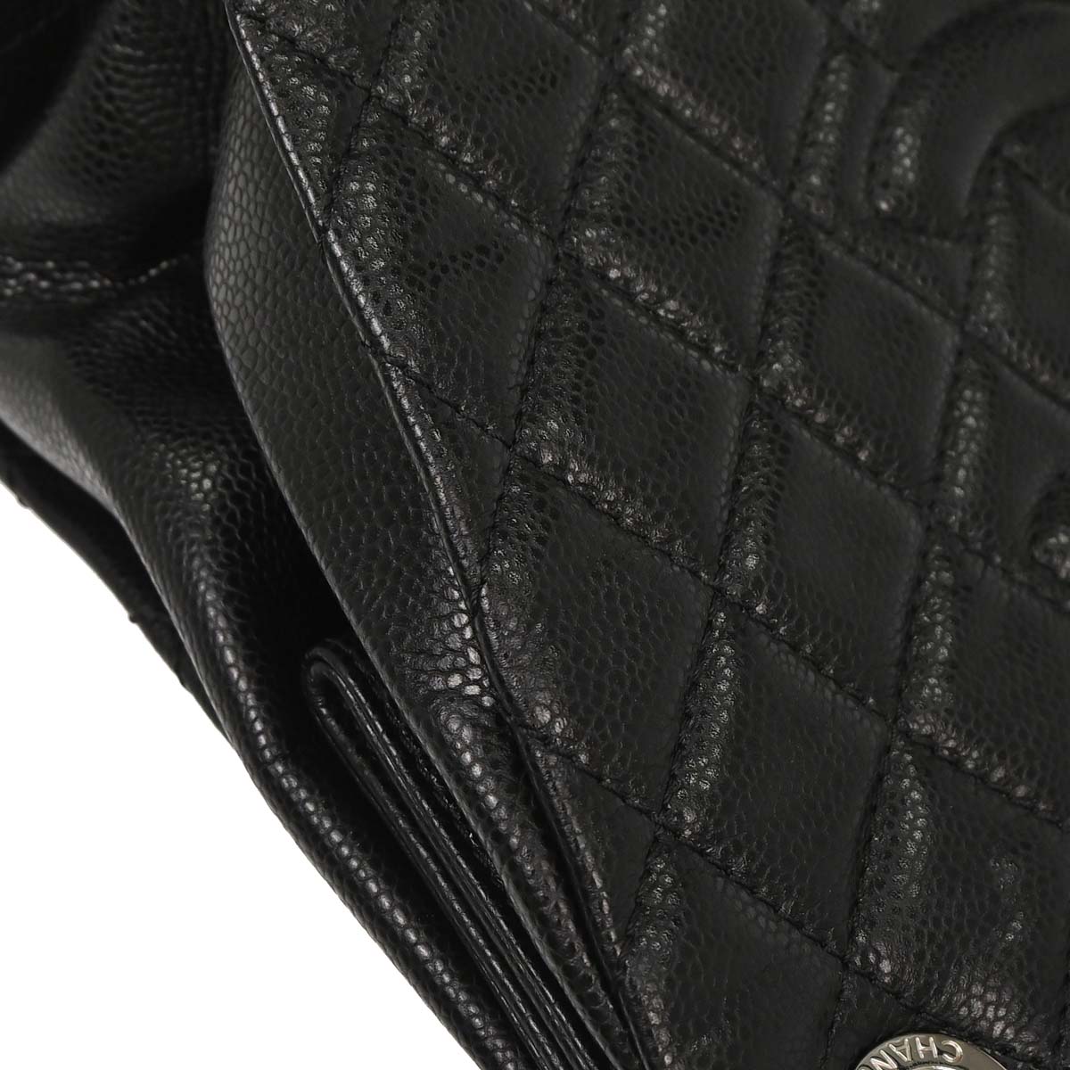 Chanel 2012-2013 Black Caviar Skin Chain Tote Bag
