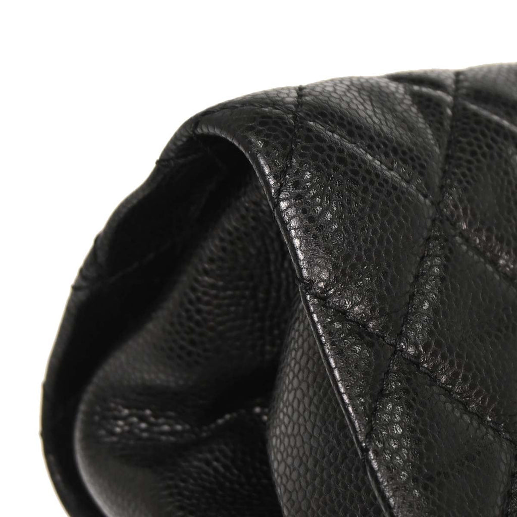 Chanel 2012-2013 Black Caviar Skin Chain Tote Bag