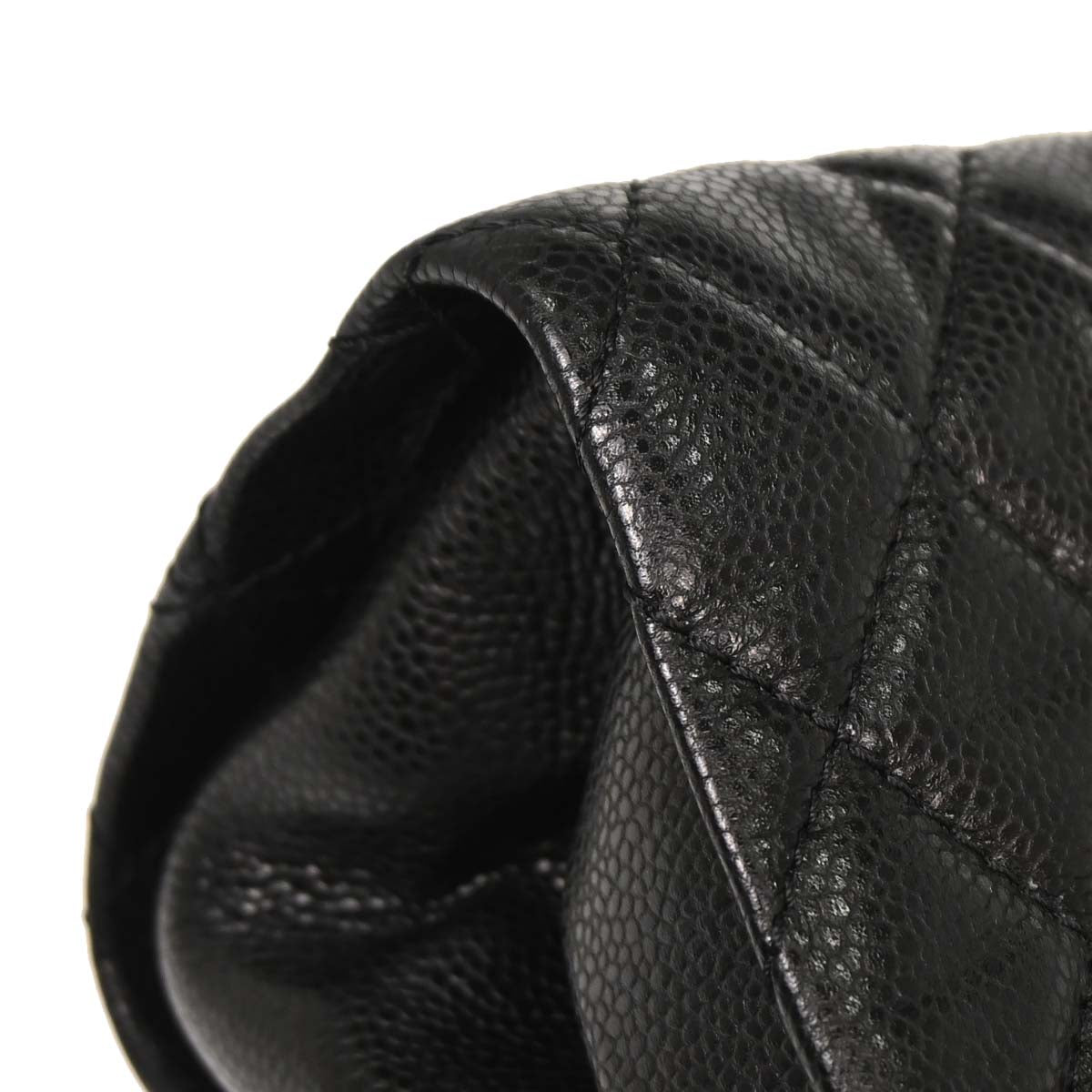 Chanel 2012-2013 Black Caviar Skin Chain Tote Bag
