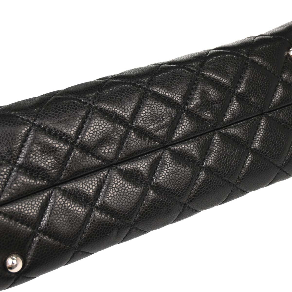 Chanel 2012-2013 Black Caviar Skin Chain Tote Bag
