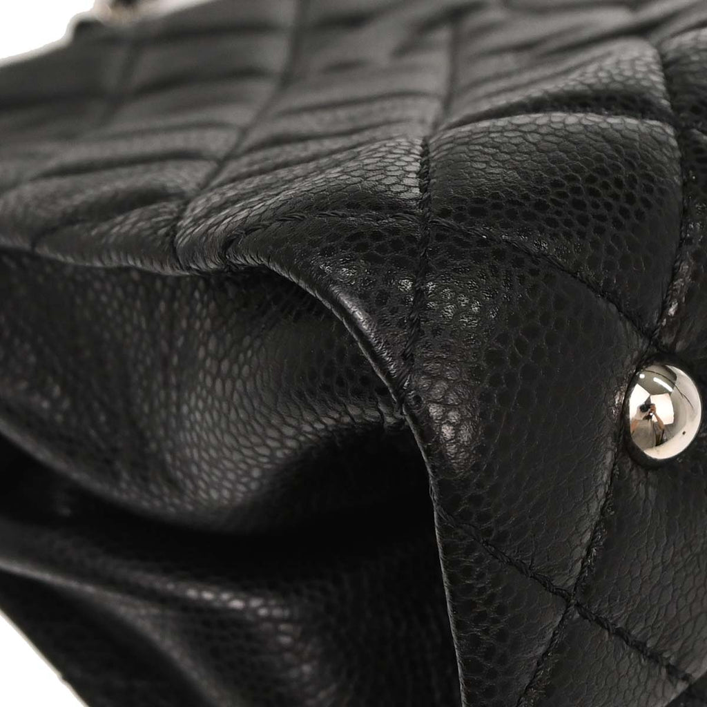 Chanel 2012-2013 Black Caviar Skin Chain Tote Bag
