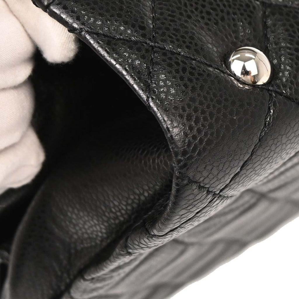 Chanel 2012-2013 Black Caviar Skin Chain Tote Bag