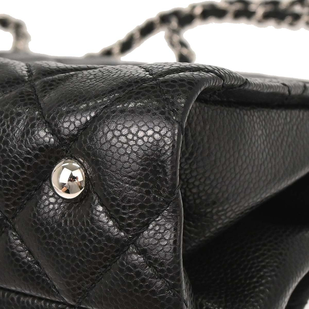 Chanel 2012-2013 Black Caviar Skin Chain Tote Bag