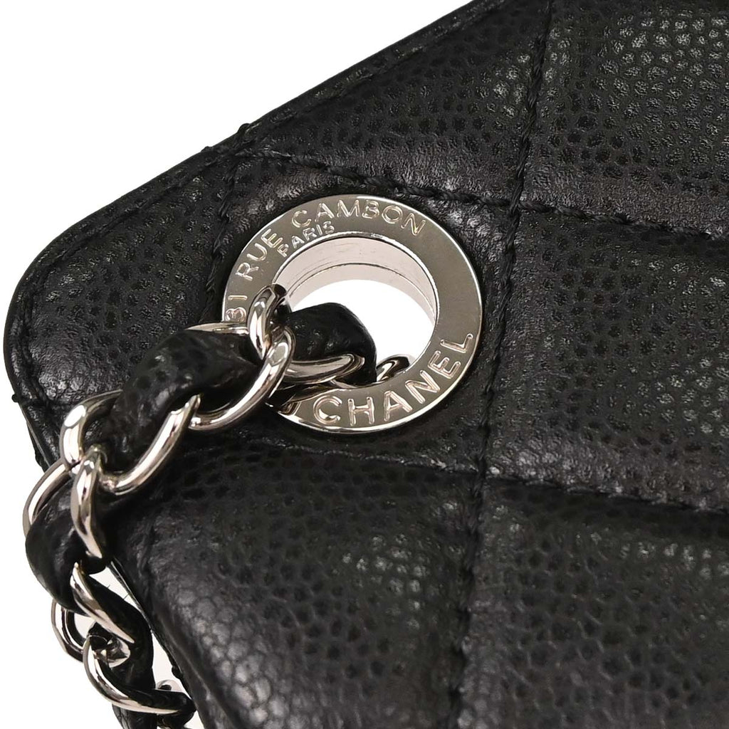 Chanel 2012-2013 Black Caviar Skin Chain Tote Bag