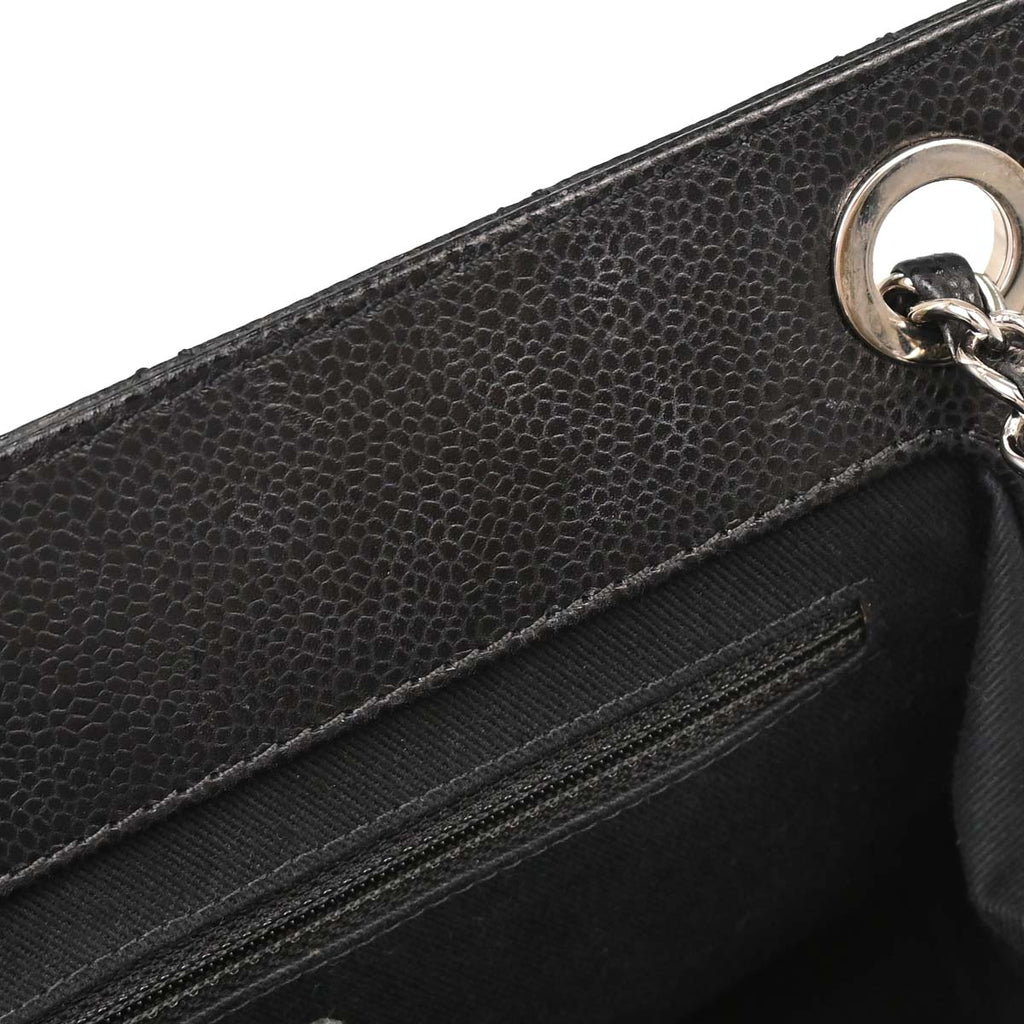 Chanel 2012-2013 Black Caviar Skin Chain Tote Bag