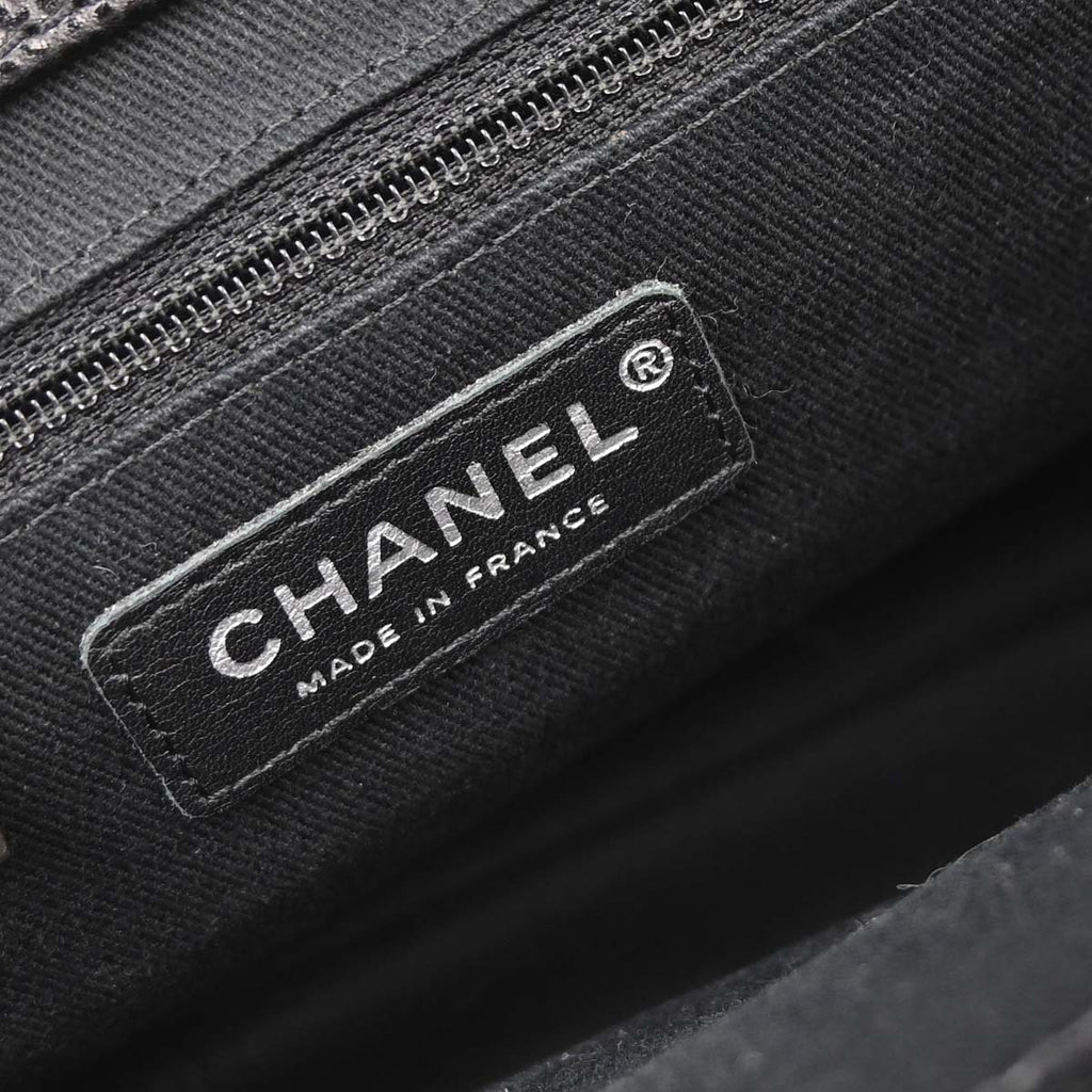 Chanel 2012-2013 Black Caviar Skin Chain Tote Bag