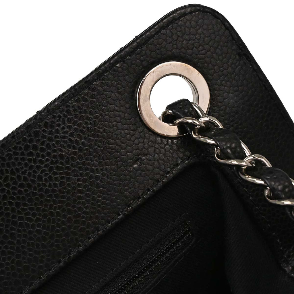 Chanel 2012-2013 Black Caviar Skin Chain Tote Bag